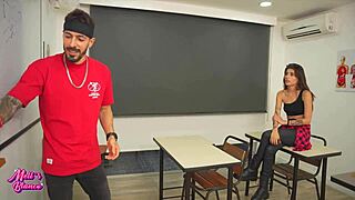 i sneak home late and this juicy new teacher's huge cock wrecks my pussy in class