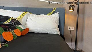 stunning college girl tries halloween outfits turns into big tits porn haul