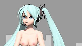 hatsune miku bares her big tits and juicy ass in full nude project diva mod