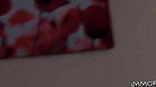 The sexy porn slut kneels eagerly for intense oral pounding and cumshot