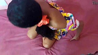 My stepdaughter teases me by showing off her tight butt plug up close