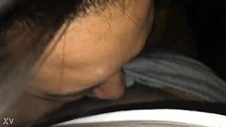 her wet lips glide slowly in seductive slow motion blowjob capturing every glistening drop