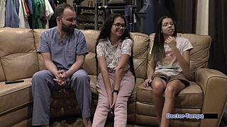 dr tampa gives aria nicole her first gyno exam 😲 my neighbor spreads shaved pussy wide open! 👀🔥