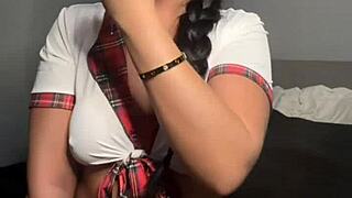 this horny british brunette coed goes solo on webcam squirting orgasm toy play pov reality close up