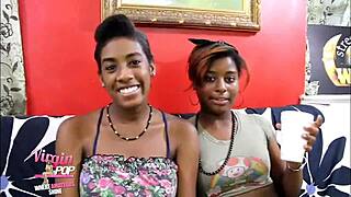 Best Friends' Virgin Orgy Explodes with Ebony Cumshots and Facials!