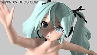 hatsune miku bares her big tits and juicy ass in full nude project diva mod