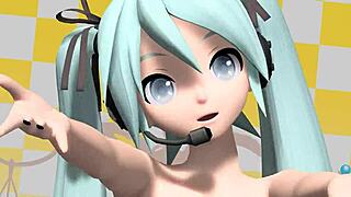 hatsune miku bares her big tits and juicy ass in full nude project diva mod