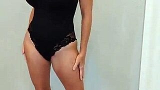 black bodysuit clashes with killer black heels in secret haul