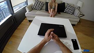 spy pov job well done fucking hollie mack teen bent over doggystyle blowjob riding shaved pussy cumshot!