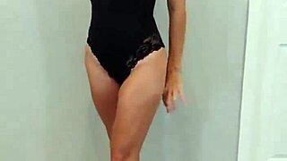 black bodysuit clashes with killer black heels in secret haul