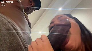 Black Babe Fingers Moaning Ass While Big Cock Mastrubates Her Wet Hole!