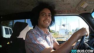 Innocent Blonde Teen Lured into Public Bus Blowjob for Cash by Stranger's Cock