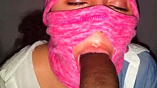 Pov Blindfolded Ebony Slut Spits Slobbers On Full Bbc Length