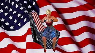 All-American granny Carmen masturbates with dildo before intense lick orgasms