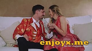 busty blonde's shaved pussy loves huge cock deepthroat in hd glory