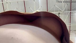 Amateur brown eyes babe caught masturbating wet pussy big natural tits outdoor supermarket public