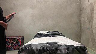 i got a massage n couldnt hold back beggin him to fuck me deep n hard makin my pussy drip all over his huge cock