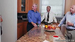 Old Pervert Earns Young Blonde's Shower Fuck Loyalty