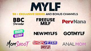 Lucky guy bends sexy step nana over bathroom sink doggystyle plays with huge fake tits blowjob cumshot