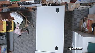 think this cute redhead thief can handle getting drilled by mall security on hidden cam?