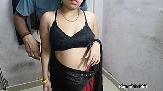 desi bhabhi in saree moans as boyfriend fucks her hard while husband works at office