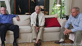 Old Pervert Earns Young Blonde's Shower Fuck Loyalty