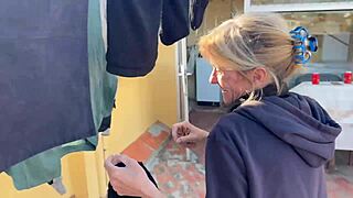 i accidentally fuck neighbor wife deepthroat blowjob cum in mouth laundry room