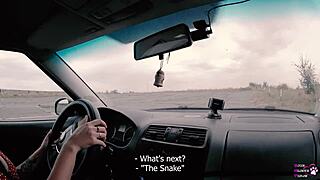 wanna see this long haired teen slut suck huge cock then ride it outdoors for her license? 🍆🌳😏