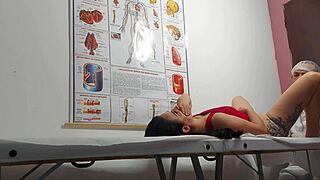 Doctor Fingers Patient's Tight Asshole Then Pounds Her Wet Pussy Hard