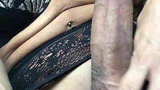 Izabela surfistinha shemale goddess strokes monster cock in lingerie