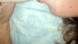 eating young wife's shaved pussy doggystyle with dildo till she squirts hard