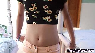 First Time Teen 18+ Devours Rod Eagerly!