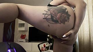Dancing Blonde Plays with Big Tits and Holes Suggestively