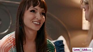 gag on big tit stepmommy's huge strapon before pussy fuck