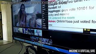 maxine x bends over big natural tits brunette pussy licked interracial lesbian