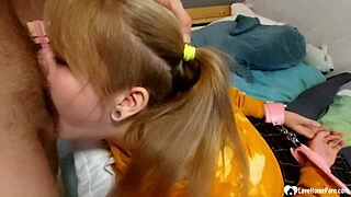 my buddy's sister slurps my dick deep like total pornstar