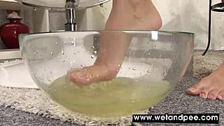 girl drenches herself squirting wet with dildo toys messy solo orgasm everywhere