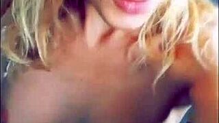 whoa check out these dirty milf flashing her stuff outdoors