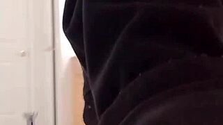 Girlfriend Wife Masturbates Wet Pussy in Garage to Slow Motion Cum Fantasy