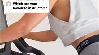 Gym girl's downblouse flashes hard nipples accidentally