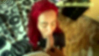 oh man this blowjob pov with alexalewis the colombian redhead slut deepthroating monster cock ball licking face fucking and spitting is insane.