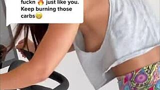 Gym girl's downblouse flashes hard nipples accidentally