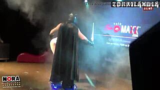 Brunette pornstar's huge tits and ass bounce wild at star wars party orgy!