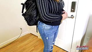 Watch celeste rub her wet pussy then deepthroat that fat cock balls deep