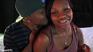 Amateur black couple's casting interview turns dirty with tit slaps and cock worship talk