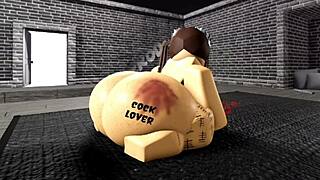 Slatka trans seksi dobiva grub anal krempaj od starog tipa bez kočnica