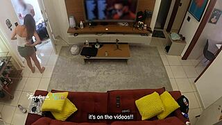 hot wife thay ksada lets delivery guy suck tits on sofa