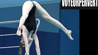 Hidden Camera Catches Women's High Diving Legs in Action