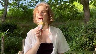 Young 18yo Nympho Eats Ice Cream and Dick