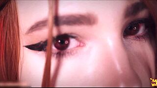 Nobara Kugisaki cosplay teen rides cock cowgirl with ball licking handjob creampie